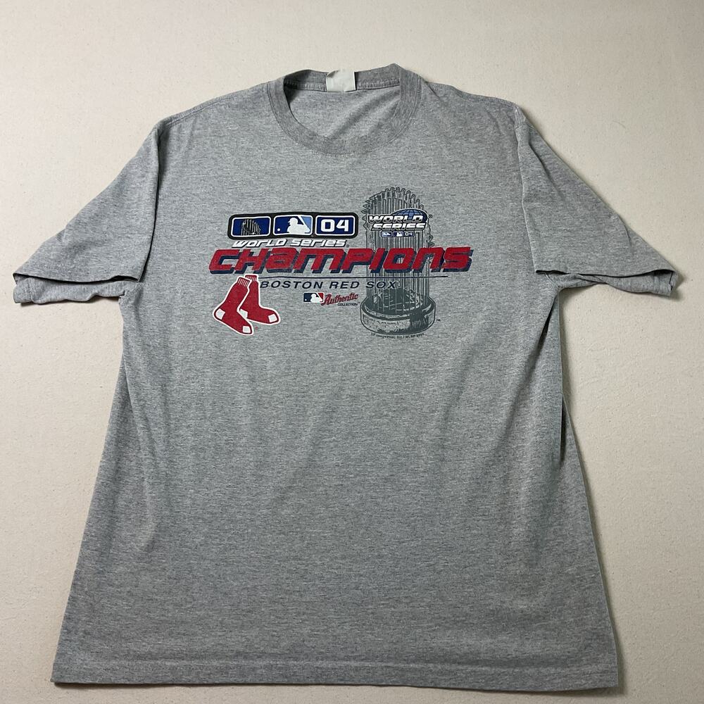 Vintage Lee Sports Gray Mens One Size Boston Red Sox World Series T Shirt